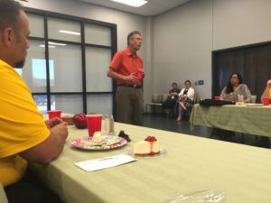 Mr. Weaver is explaining the 9 million dollar GRANT that the South Plains Food Bank received!