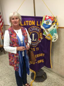 Ms. Terry Hawkins was inspired to come to the Slaton Lions Club meeting to see for herself what we are made of!